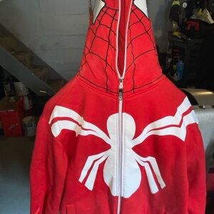 Y2K Creating Limitless Heights Red Spider-Man Sweatshirt W/ Full Zip Hoody